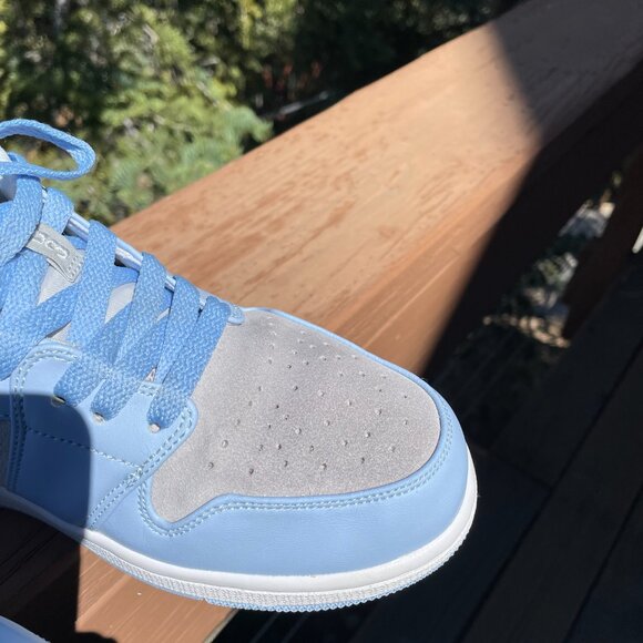 Carolina Blue and Grey Air Jordan 1 - Picture 3 of 5